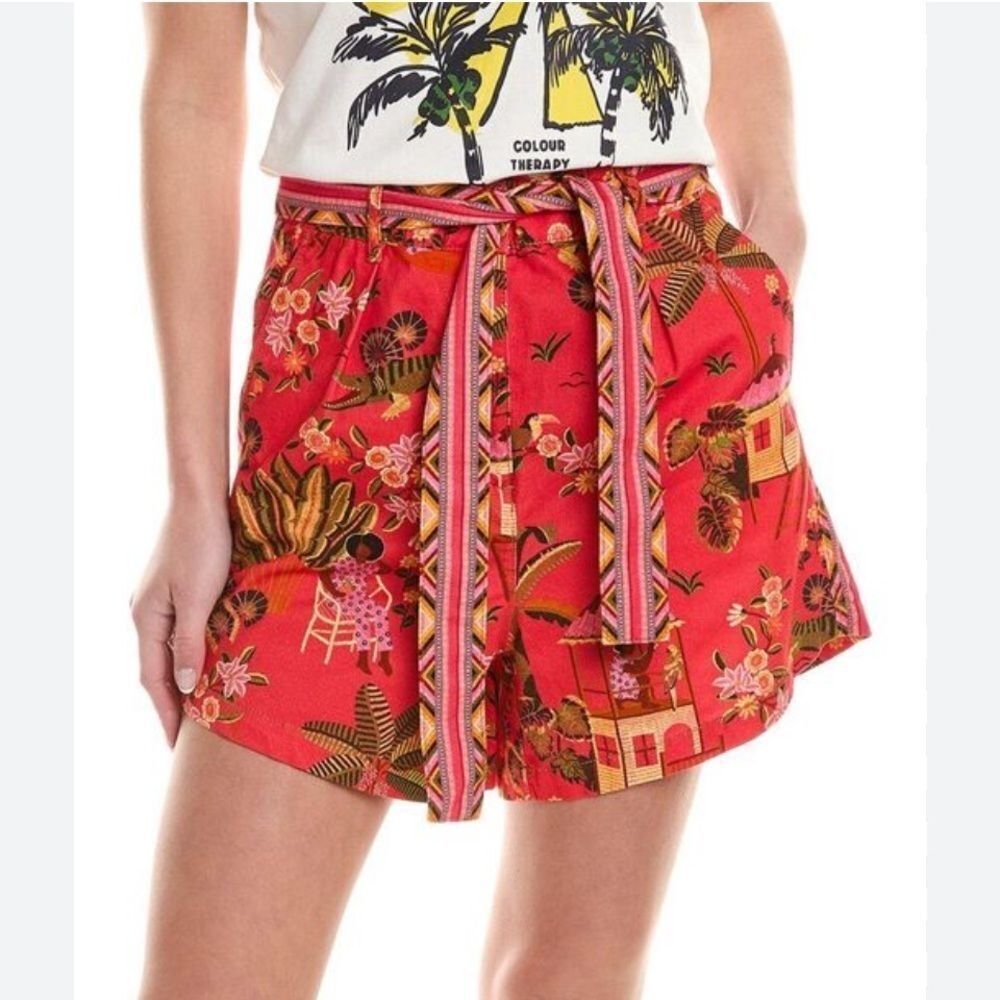 Farm Rio XS Secret Garden Red Shorts